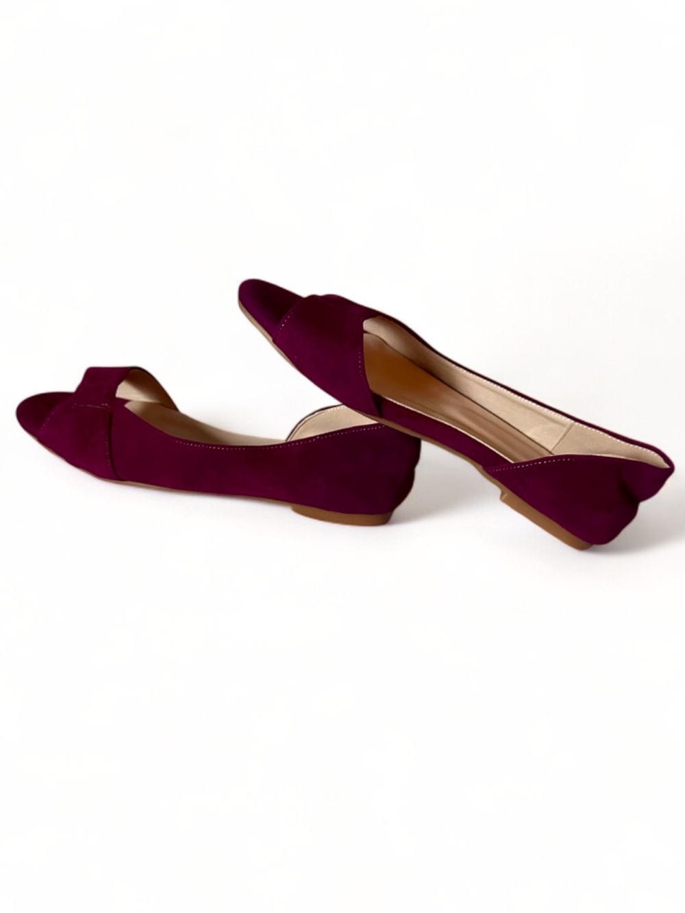 Women’s Open-Toe Slingback Flats in Plum - Picture 6 of 13